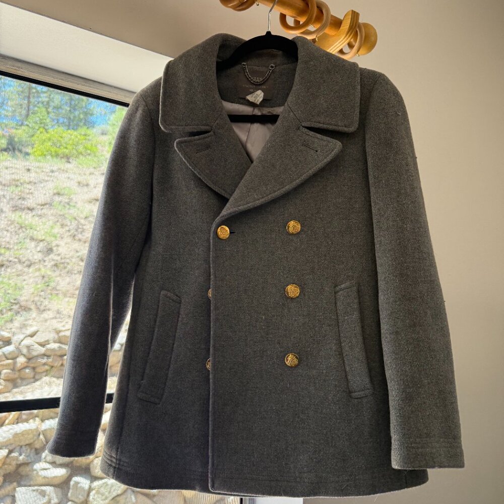 J. CREW | Women's Gray Wool Blend Peacoat, Size 6